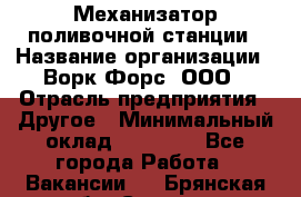 Механизатор поливочной станции › Название организации ­ Ворк Форс, ООО › Отрасль предприятия ­ Другое › Минимальный оклад ­ 42 000 - Все города Работа » Вакансии   . Брянская обл.,Сельцо г.